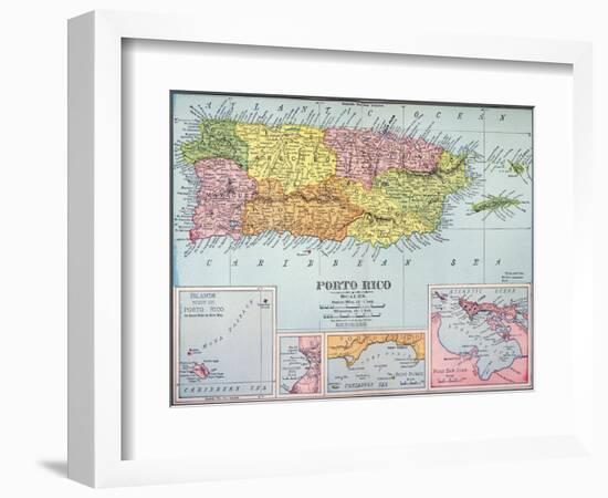 Map: Puerto Rico, 1900-null-Framed Giclee Print