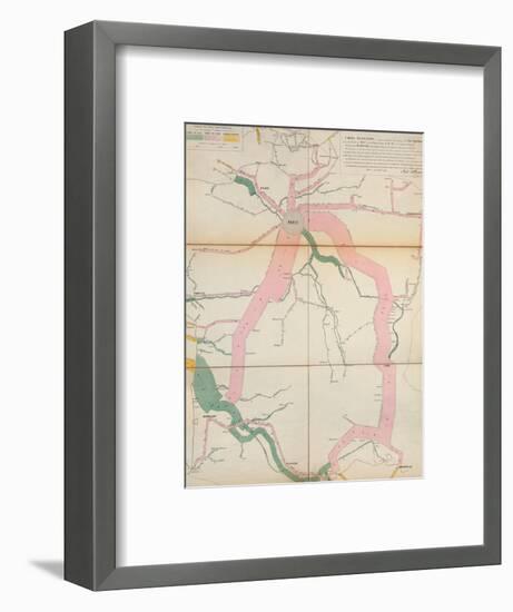 Map Representing the Approximate Tonnage of Wines and Spirits in Circulation in France in 1857-Charles Joseph Minard-Framed Premium Giclee Print