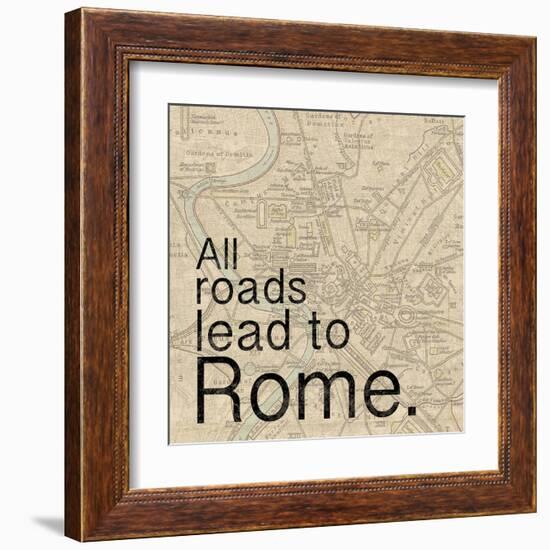 Map Rome-Lauren Gibbons-Framed Art Print