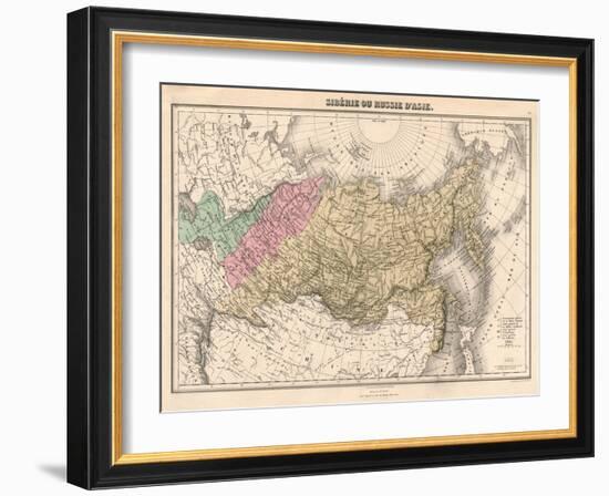 Map, Russia, Siberia C1860-AT Chartier-Framed Art Print