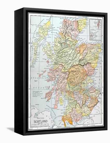 Map: Scotland-null-Framed Premier Image Canvas