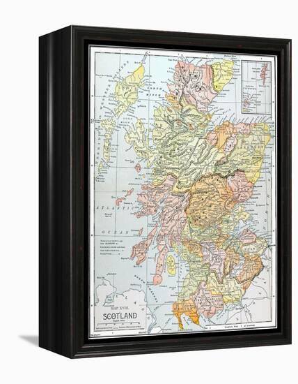 Map: Scotland-null-Framed Premier Image Canvas