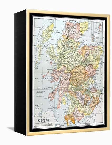 Map: Scotland-null-Framed Premier Image Canvas