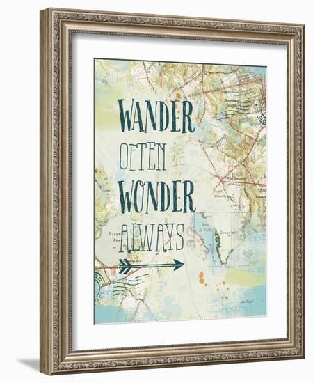 Map Sentiments V-Katie Pertiet-Framed Art Print