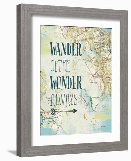 Map Sentiments V-Katie Pertiet-Framed Art Print