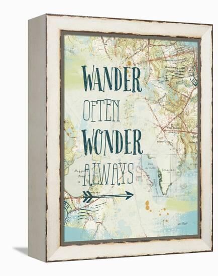 Map Sentiments V-Katie Pertiet-Framed Stretched Canvas