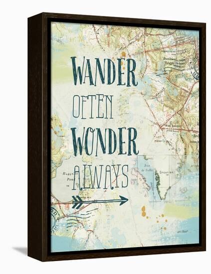 Map Sentiments V-Katie Pertiet-Framed Stretched Canvas