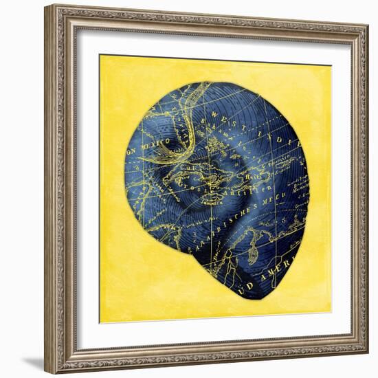 Map Shel l2 Y Indigo-Jace Grey-Framed Art Print