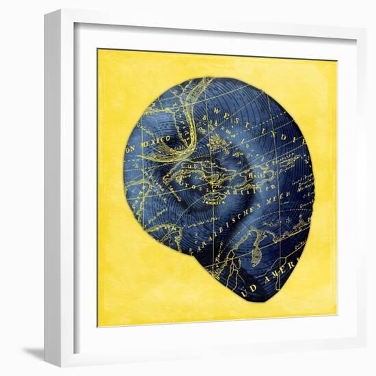 Map Shel l2 Y Indigo-Jace Grey-Framed Art Print