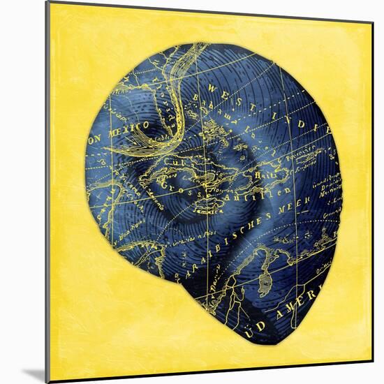 Map Shel l2 Y Indigo-Jace Grey-Mounted Art Print