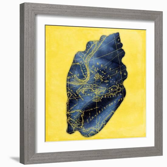 Map Shell Y Indigo-Jace Grey-Framed Art Print