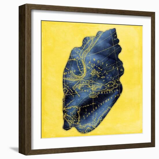 Map Shell Y Indigo-Jace Grey-Framed Art Print