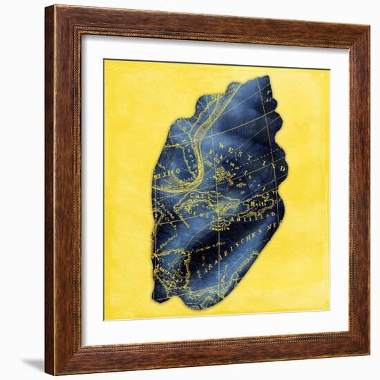 Map Shell Y Indigo-Jace Grey-Framed Art Print