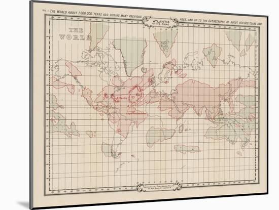 Map Showing Atlantis During the Period of Its Greatest Prosperity-W. Scott-elliot-Mounted Art Print