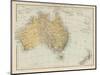 Map Showing Australia Tasmania New Zealand and Neighbouring Islands-null-Mounted Photographic Print