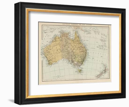 Map Showing Australia Tasmania New Zealand and Neighbouring Islands-null-Framed Photographic Print