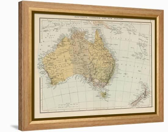 Map Showing Australia Tasmania New Zealand and Neighbouring Islands-null-Framed Premier Image Canvas