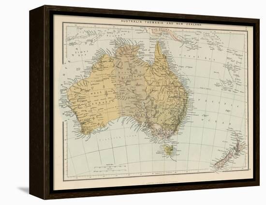 Map Showing Australia Tasmania New Zealand and Neighbouring Islands-null-Framed Premier Image Canvas