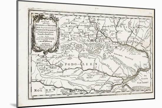 Map Showing Both Poltava and Bender-Gabriel Bodenehr the Elder-Mounted Giclee Print