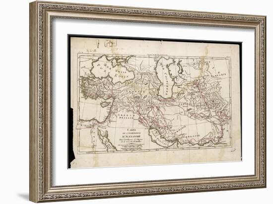 Map Showing His Expedition into Asia-null-Framed Art Print