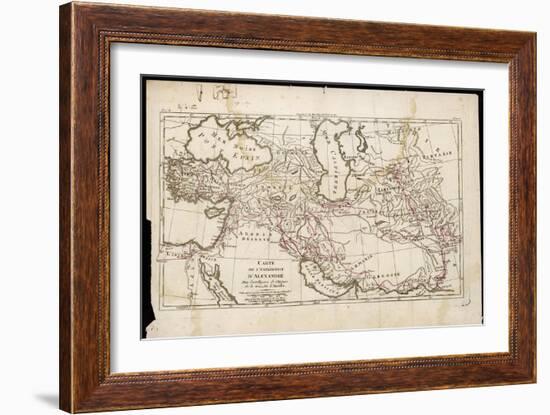 Map Showing His Expedition into Asia-null-Framed Art Print