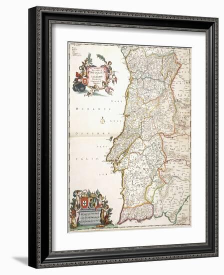 Map Showing Portugal, C.1680-Frederik de Wit-Framed Premium Giclee Print