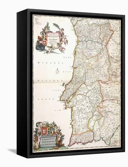 Map Showing Portugal, C.1680-Frederik de Wit-Framed Premier Image Canvas