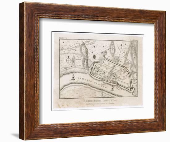 Map Showing Roman London (Londinium) with Its Grid of Straight Roads-null-Framed Photographic Print