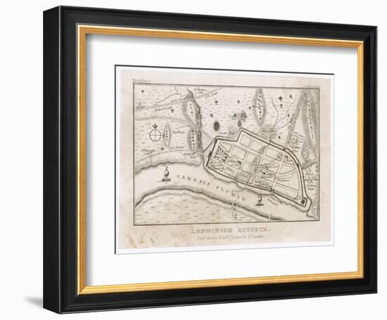 Map Showing Roman London (Londinium) with Its Grid of Straight Roads-null-Framed Photographic Print