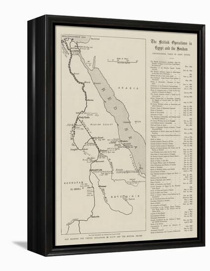 Map Showing the British Operations in Egypt and the Soudan, 1882-1898-null-Framed Premier Image Canvas