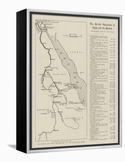 Map Showing the British Operations in Egypt and the Soudan, 1882-1898-null-Framed Premier Image Canvas