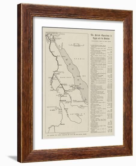 Map Showing the British Operations in Egypt and the Soudan, 1882-1898-null-Framed Giclee Print