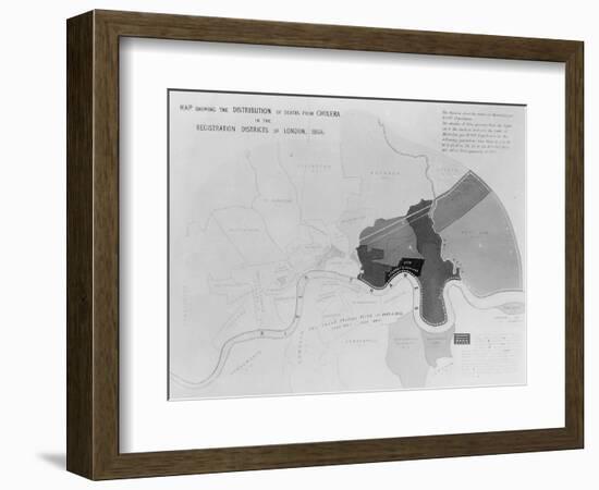 Map Showing the Distribution of Deaths from Cholera in the Registration Districts of London, 1866-null-Framed Giclee Print