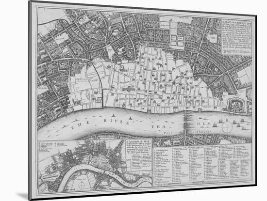 Map Showing the Extent of the Damage Caused by the Great Fire of London, 1666-Wenceslaus Hollar-Mounted Giclee Print