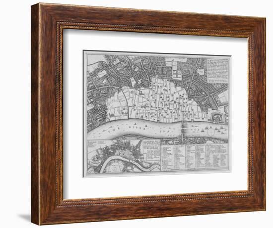 Map Showing the Extent of the Damage Caused by the Great Fire of London, 1666-Wenceslaus Hollar-Framed Giclee Print