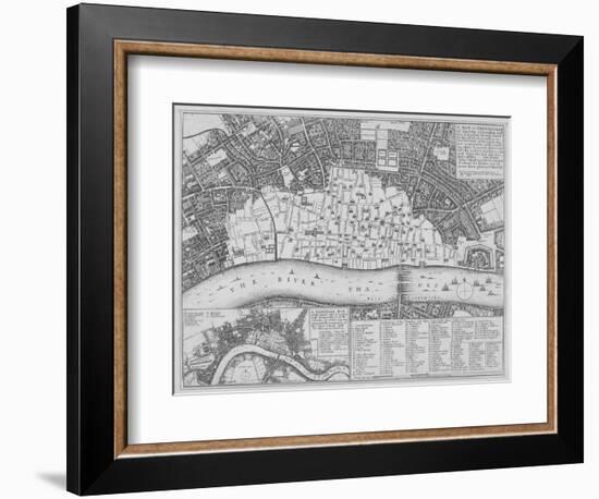 Map Showing the Extent of the Damage Caused by the Great Fire of London, 1666-Wenceslaus Hollar-Framed Giclee Print