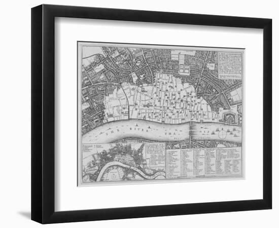 Map Showing the Extent of the Damage Caused by the Great Fire of London, 1666-Wenceslaus Hollar-Framed Giclee Print