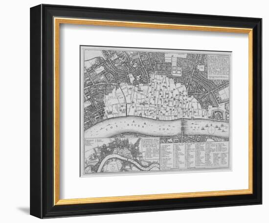 Map Showing the Extent of the Damage Caused by the Great Fire of London, 1666-Wenceslaus Hollar-Framed Giclee Print