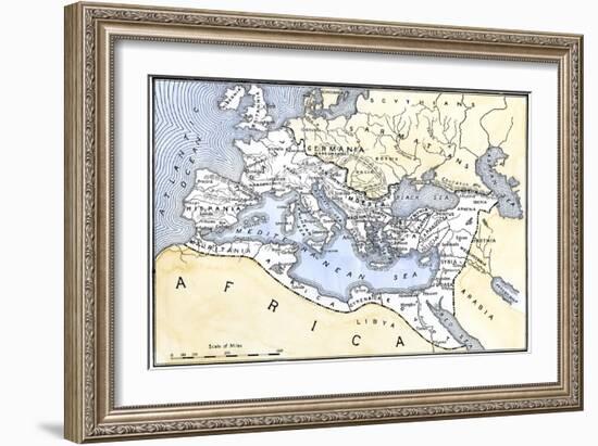 Map Showing the Extent of the Roman Empire-null-Framed Giclee Print