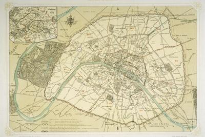 'Map Showing the Growth of Paris from Its Earliest Origins to the 