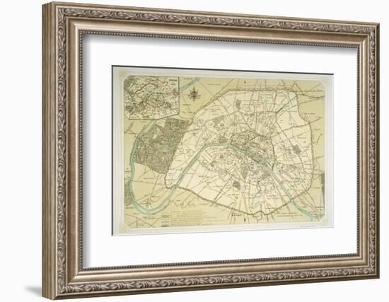 Map Showing the Growth of Paris from Its Earliest Origins to the Latest Projects Under Napoleon III-Felix Benoist-Framed Photographic Print