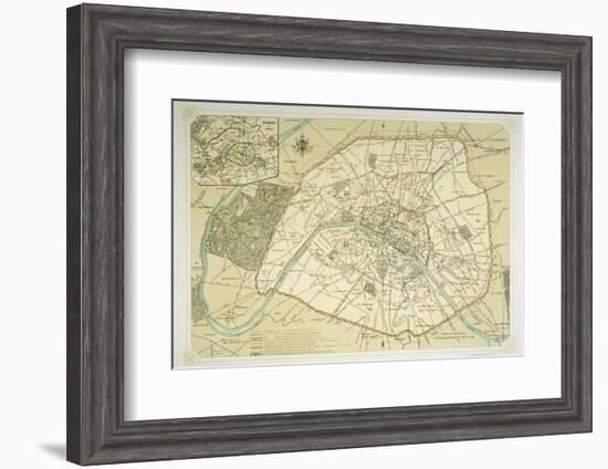 Map Showing the Growth of Paris from Its Earliest Origins to the Latest Projects Under Napoleon III-Felix Benoist-Framed Photographic Print