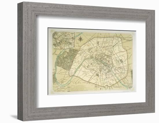 Map Showing the Growth of Paris from Its Earliest Origins to the Latest Projects Under Napoleon III-Felix Benoist-Framed Photographic Print