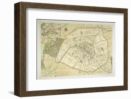 Map Showing the Growth of Paris from Its Earliest Origins to the Latest Projects Under Napoleon III-Felix Benoist-Framed Photographic Print