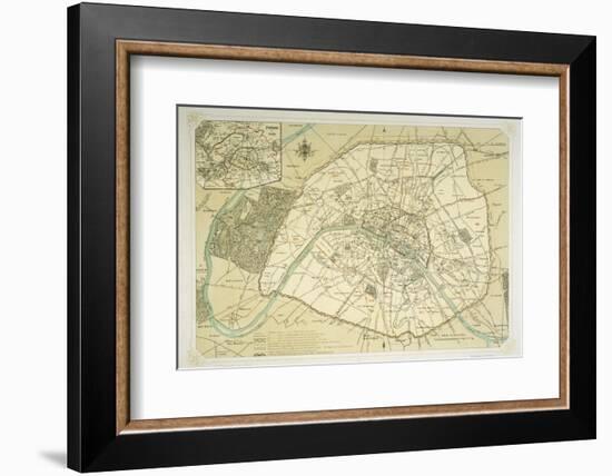 Map Showing the Growth of Paris from Its Earliest Origins to the Latest Projects Under Napoleon III-Felix Benoist-Framed Photographic Print