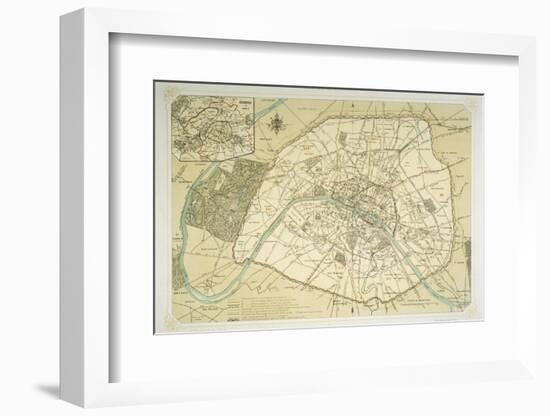 Map Showing the Growth of Paris from Its Earliest Origins to the Latest Projects Under Napoleon III-Felix Benoist-Framed Photographic Print