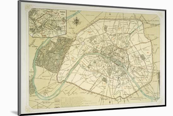 Map Showing the Growth of Paris from Its Earliest Origins to the Latest Projects Under Napoleon III-Felix Benoist-Mounted Photographic Print