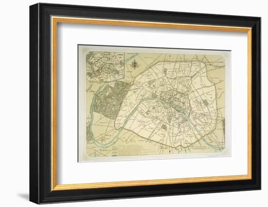 Map Showing the Growth of Paris from Its Earliest Origins to the Latest Projects Under Napoleon III-Felix Benoist-Framed Photographic Print