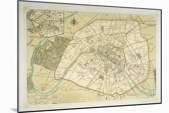 Map Showing the Growth of Paris from Its Earliest Origins to the Latest Projects Under Napoleon III-Felix Benoist-Mounted Art Print
