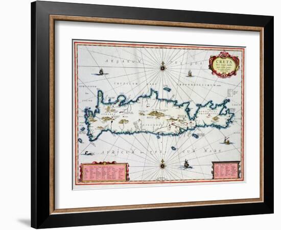 Map Showing the Island of Crete, C.1570-Abraham Ortelius-Framed Giclee Print